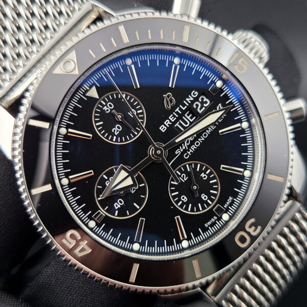 Breitling Superocean Heritage II Chronograph 44 A13313 Black Full Set Mesh