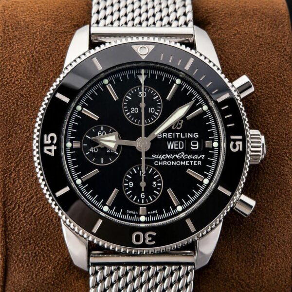 Breitling Superocean Heritage II Chronograph 44 A13313 Black Full Set Mesh