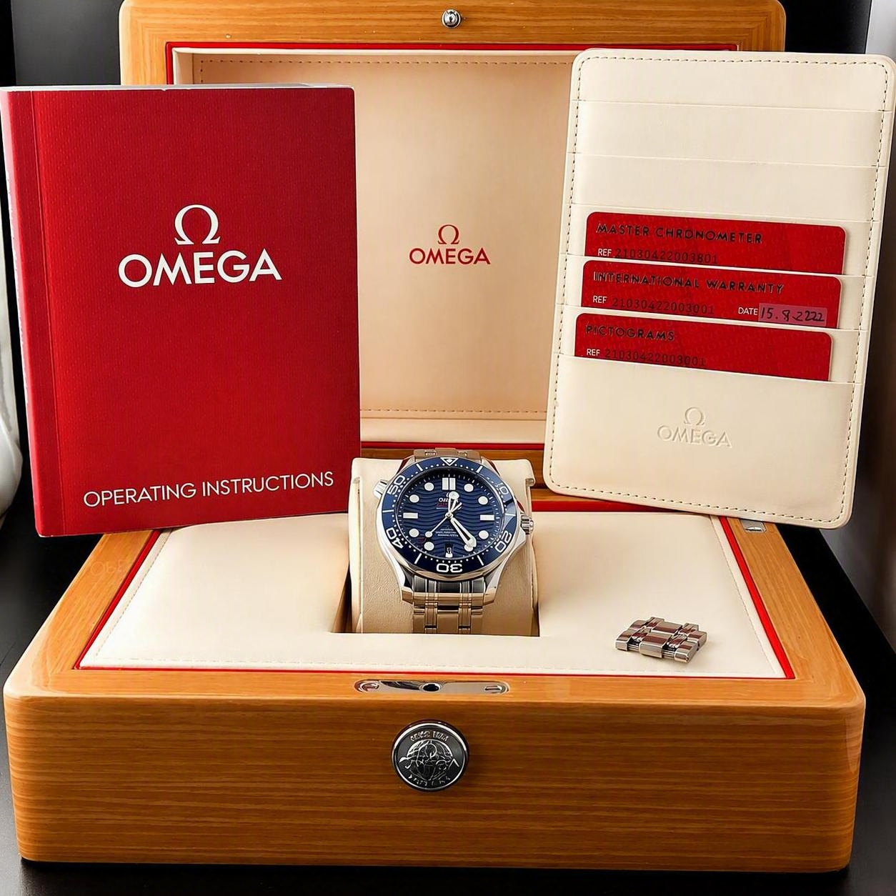2022 Omega Seamaster Diver 300M Blue 42mm 210.30.42.20.03.001 Full Set + All Links - Image 19